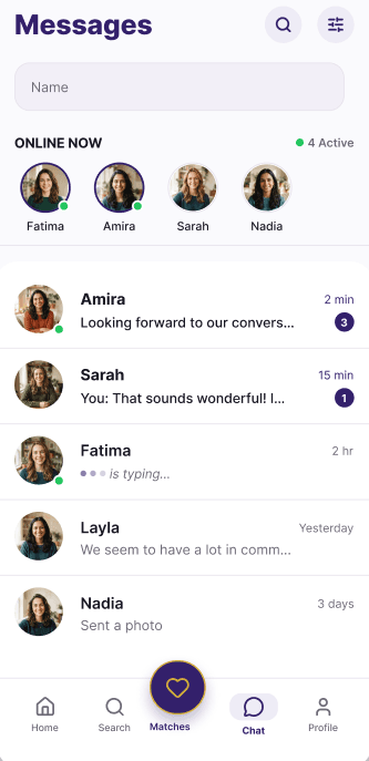 Real-Time Chat and Messaging screen