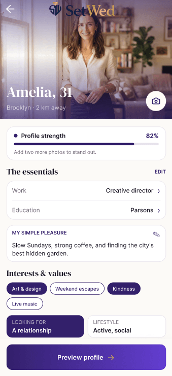 Rich Profile Customization screen